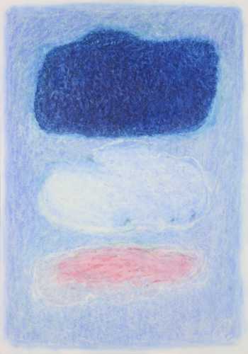 Abbildung: Drei Wolken, 2004, 100x70 cm, Öl auf Karton von Brigitta C. Quast